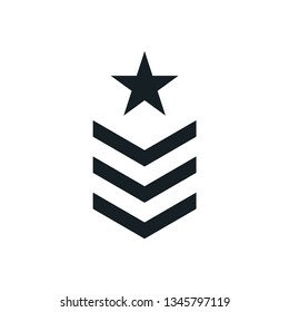 Military Rank Icon With Star Icon Vector 