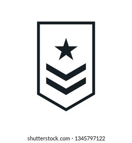 Military rank icon with star icon vector 