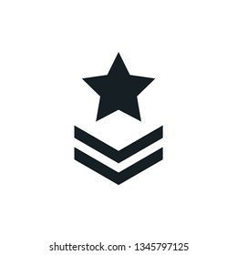 Military rank icon with star icon vector 
