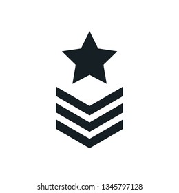 Military rank icon with star icon vector 