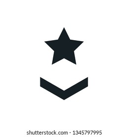Military rank icon with star icon vector 