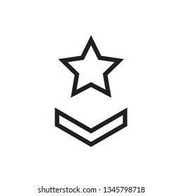 Military rank icon with star icon vector 