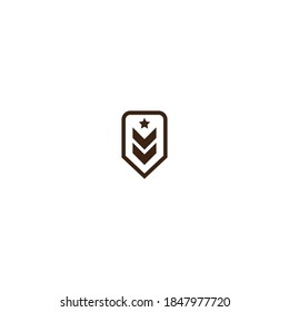 Military rank icon vector design illustration template