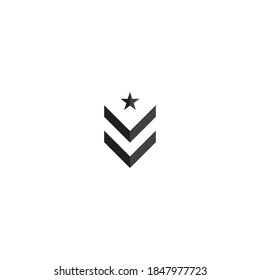 Military rank icon vector design illustration template