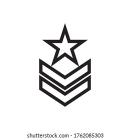 Military Rank Icon Vector Illustration in Trendy Flat Design