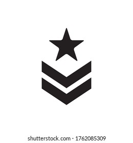 Military Rank Icon Vector Illustration in Trendy Flat Design
