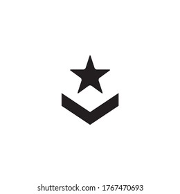 Military Rank Icon Vector Illustration in Trendy Flat Design