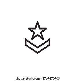 Military Rank Icon Vector Illustration in Trendy Flat Design