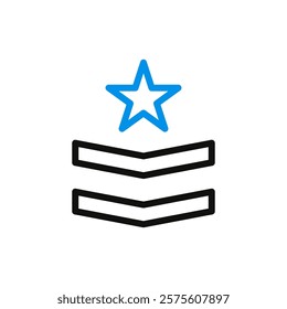 Military Rank Insignia Isolated Vector Icon