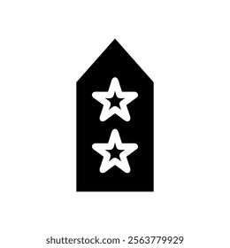 Military rank insignia with two stars. Concept of leadership, authority, and achievement.