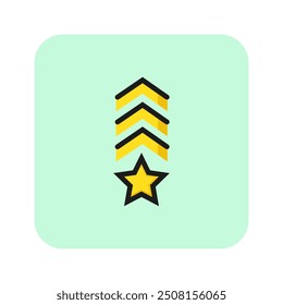 Military rank line icon. Navy, officer, general. Captain concept. Can be used for topics like army, military, award