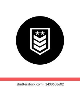 Military rank vector icon, army badge symbol. Simple, flat design for web or mobile app
