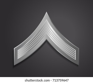 Military Ranks and Insignia. Stripes and Chevrons of Army. Private