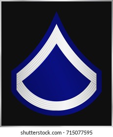 Military Ranks and Insignia. Stripes and Chevrons of Army. Private First Class
