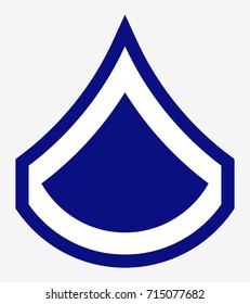 Military Ranks and Insignia. Stripes and Chevrons of Army. Private First Class
