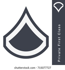 Military Ranks and Insignia. Stripes and Chevrons of Army. Private First Class
