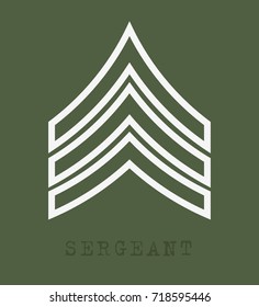 Military Ranks and Insignia. Stripes and Chevrons of Army. Sergeant