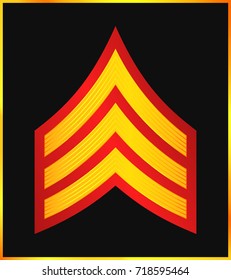 Military Ranks and Insignia. Stripes and Chevrons of Army. Sergeant