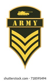 Military Ranks and Insignia. Stripes and Chevrons of Army. Sergeant