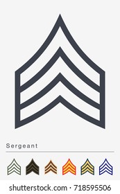 Military Ranks and Insignia. Stripes and Chevrons of Army. Sergeant