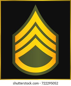 Military Ranks and Insignia. Stripes and Chevrons of Army. Staff Sergeant