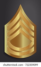 Military Ranks and Insignia. Stripes and Chevrons of Army. Sergeant First Class