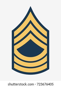 Military Ranks And Insignia. Stripes And Chevrons Of Army. Master Sergeant