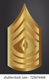 Military Ranks and Insignia. Stripes and Chevrons of Army. First Sergeant