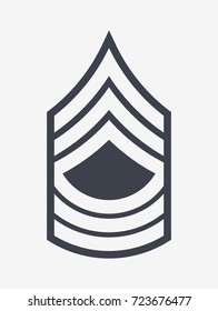 Military Ranks And Insignia. Stripes And Chevrons Of Army. Master Sergeant