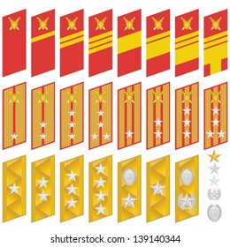 Military ranks and insignia of the world. The illustration on a white background.