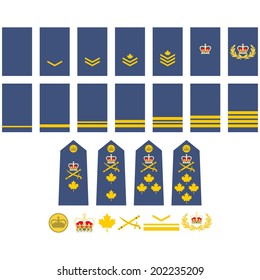 Military ranks and insignia of the world. Illustration on white background.