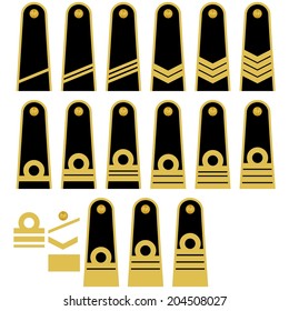 Military Ranks Insignia World Illustration On Stock Vector (Royalty ...