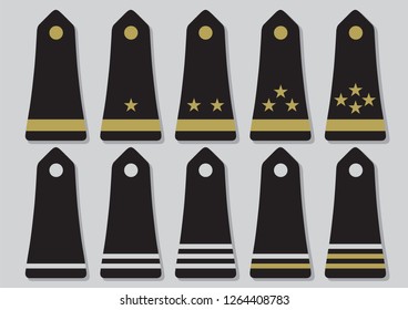 Military ranks and insignia of the world,Epaulets  Illustration on Vector