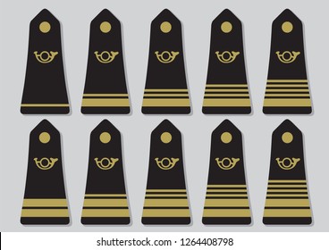 Military Ranks Insignia Worldepaulets Illustration On Stock Vector ...