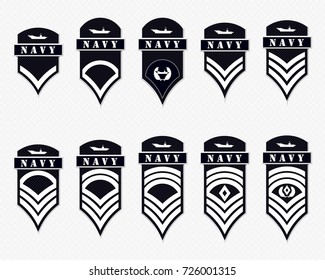 Military Ranks Stripes Chevrons Vector Set Stock Vector (Royalty Free ...