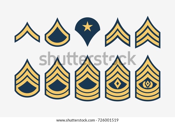 Military Ranks Stripes Chevrons Vector Set Stock Vector (Royalty Free ...