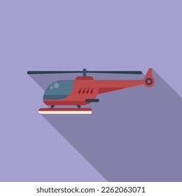 Military rescue helicopter icon flat vector. Air transport. Aerial guard