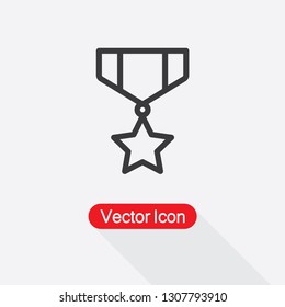 Military Reward Medal Icon, Award Icon, Medallion Icon Vector Illustration Eps10