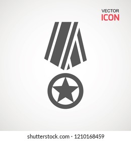 Military reward medal line icon, outline vector sign, linear style pictogram isolated on white. Symbol, logo illustration. Editable stroke