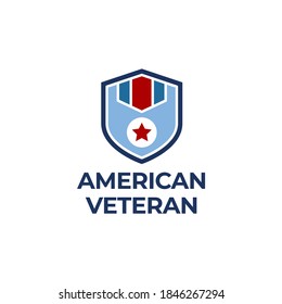 Military reward medal logo. Veteran logo or icon vector. Trendy flat veteran icon from army and war isolated on white background