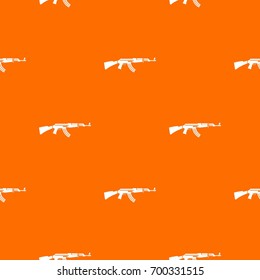 Military rifle pattern repeat seamless in orange color for any design. Vector geometric illustration