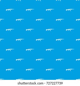 Military rifle pattern repeat seamless in blue color for any design. Vector geometric illustration