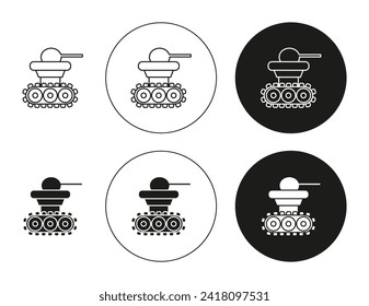 Symbol-Set für den Militärroboter mit flachen Bearbeitbaren Symbolen. Militärische Robotergrafik-Vektorgrafik mit Dünnschlag