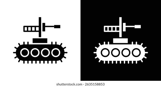 Militärisches Roboter-Icon-Konzept, Vektorgrafik