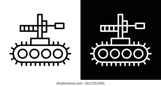 Military robot icon vector for web and mobile app. Symbol isolated.