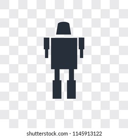 Military robot machine vector icon isolated on transparent background, Military robot machine logo concept