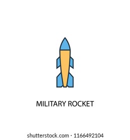 military rocket concept 2 colored line icon. Simple yellow and blue element illustration. military rocket concept outline symbol design from Russia set