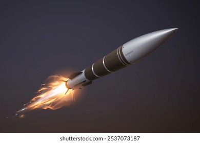 Cohete militar con efecto fuego
