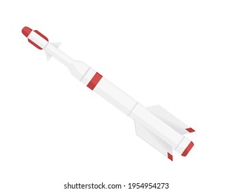 Military rocket weapon nuclear launch vector illustration isolated on white background