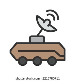 Military Satellite icon vector image. Can also be used for Space. Suitable for mobile apps, web apps and print media.